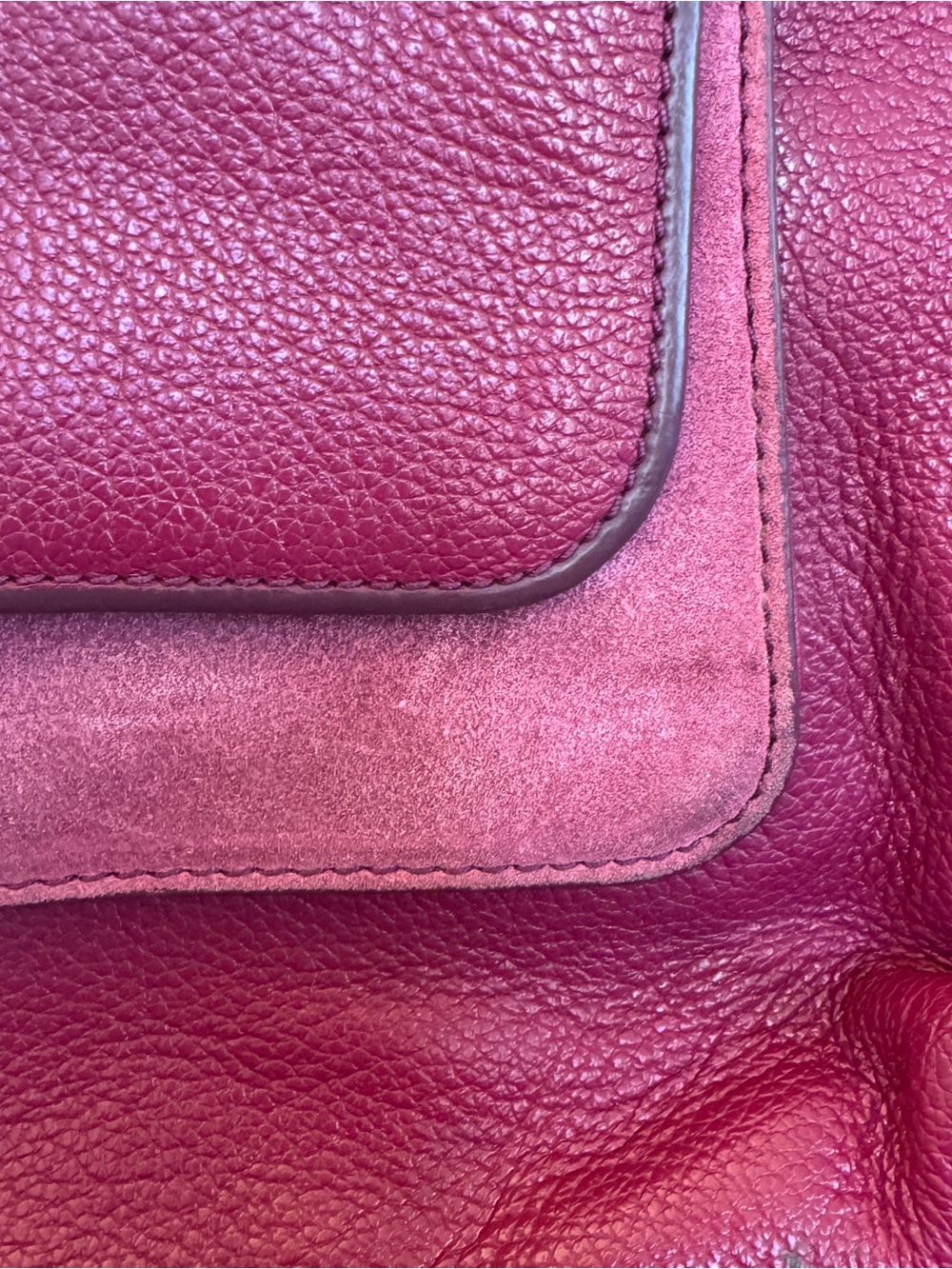 Fossil Kinley Crossbody Bag Wine/Fig Leather Suede - Picture 9 of 12